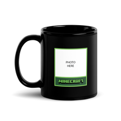 Minecraft Personalized Photo Black Mug Creeper