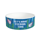 Minecraft Axolotl Feeding Time Personalized Pet Bowl