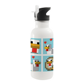Minecraft Blue Chicken Family 20 oz Screw Top Water Bottle with Straw