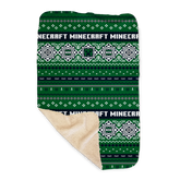 Minecraft Creeper Fairisle Sherpa Blanket