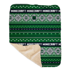 Minecraft Creeper Fairisle Sherpa Blanket