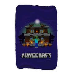 Minecraft Zombie Creepy Mansion Sherpa Blanket