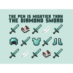 Minecraft The Pen Is Mightier Than The Diamond Sword Screw Top Water Bottle