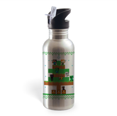 Minecraft Tree Sweater Personalized 20 oz Screw Top Water Bottle with Straw
