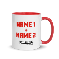 Minecraft Tame Wolf Heart Personalized Two Tone Mug