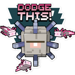 Minecraft Caves & Cliffs Dodge This! Die Cut Sticker