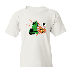 Minecraft Creeper Zoom Kids Short Sleeve T-Shirt