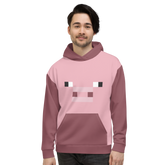 Minecraft Pig Face Adult Pullover Hoodie