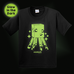 Minecraft Squid Glow In The Dark Kids Short Sleeve T-Shirt
