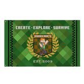 Minecraft Create, Explore, Survive Flag