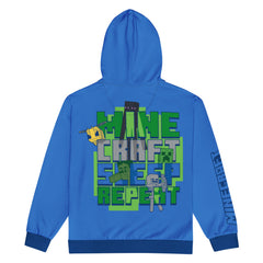 Minecraft Sleep Repeat Unisex Zip-Up Hoodie