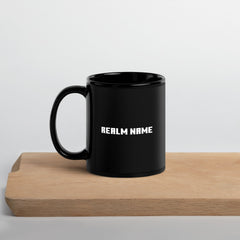 Minecraft Personalized Black Mug Realm Name