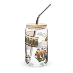 Minecraft Overworld Explorer Can Shaped Glass with Lid