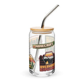 Minecraft Overworld Explorer Can Shaped Glass with Lid