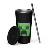 Minecraft Creeper Face Insulated Tumbler with a Straw