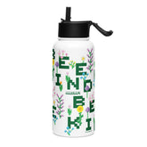 Minecraft Bee Kind Stainless Steel Water Bottle with a Straw Lid
