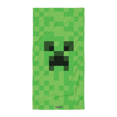 Minecraft Creeper Big Face Beach Towel