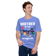 Minecraft Adult T-Shirt Brother Of The Birthday Girl Personalized Name