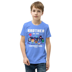 Minecraft Kids T-Shirt Brother Of The Birthday Girl Personalized Name