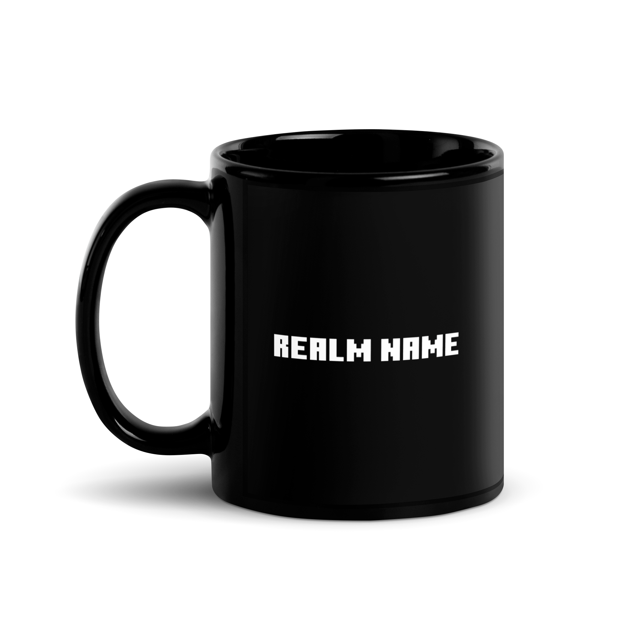 Minecraft Personalized Black Mug Realm Name