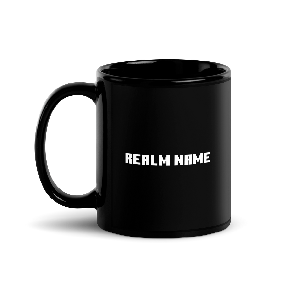 Minecraft Personalized Black Mug Realm Name