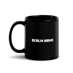 Minecraft Personalized Black Mug Realm Name