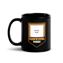 Minecraft Personalized Photo Black Mug Survival Mode
