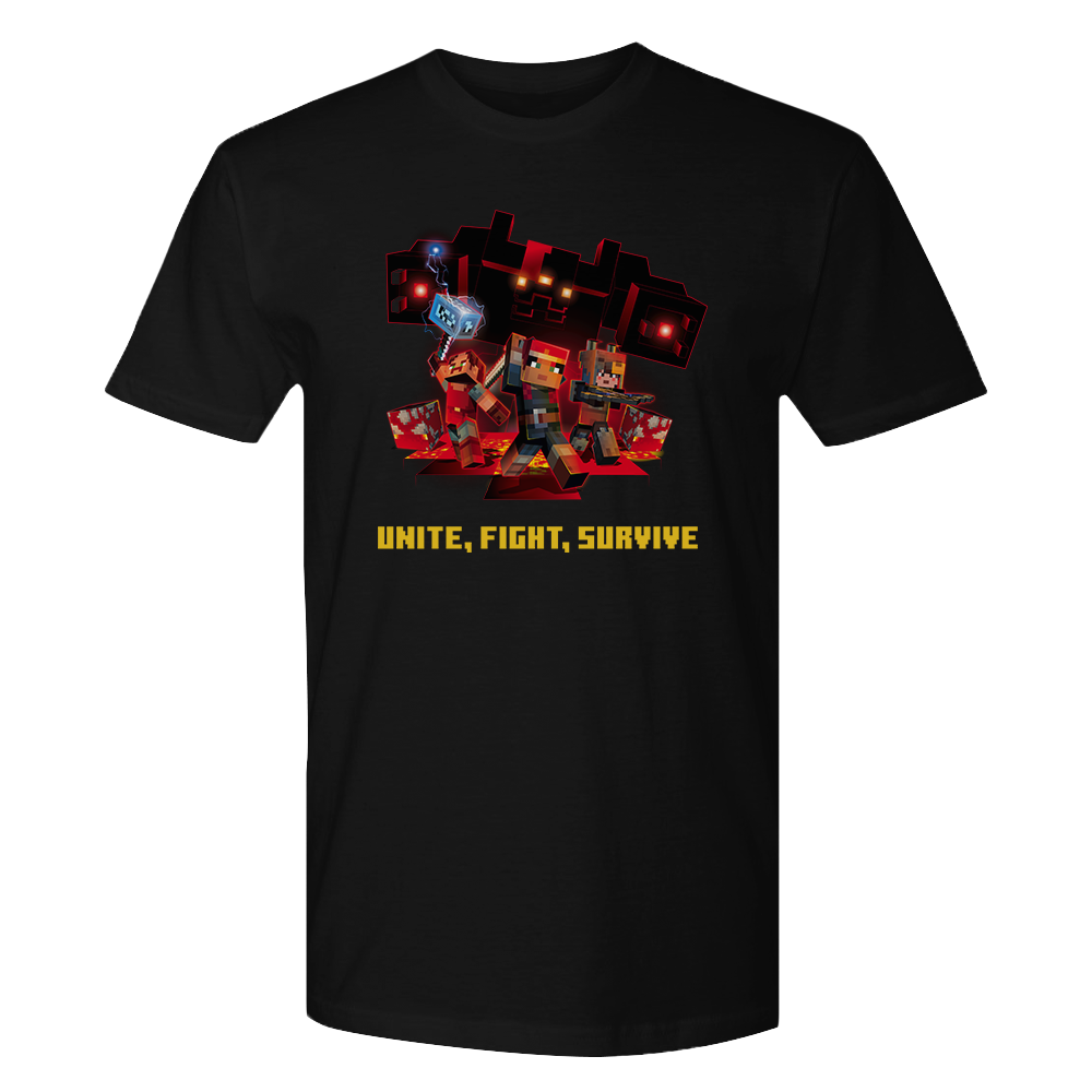 Minecraft Dungeons Unite, Fight, Survive Adult Short Sleeve T-shirt