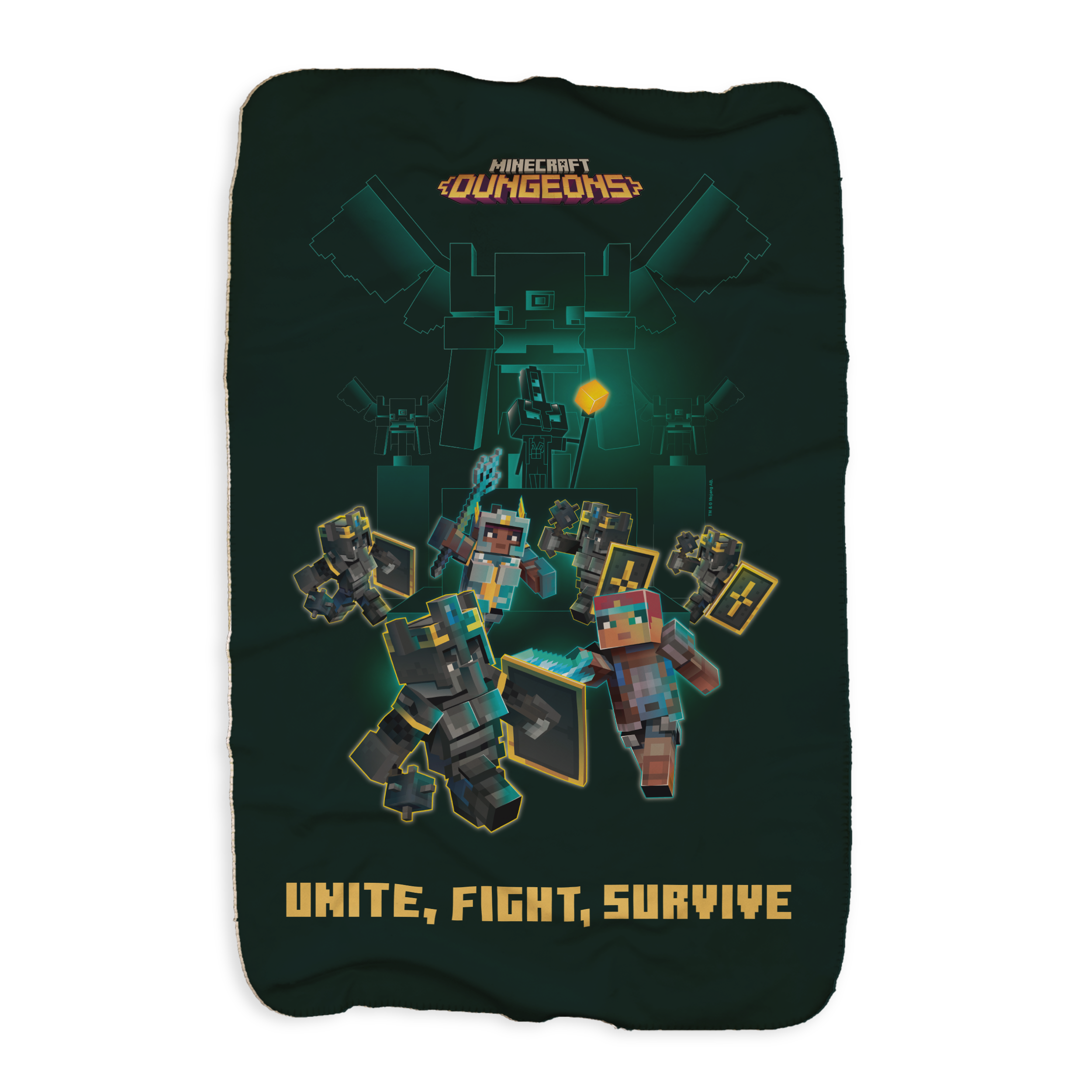 Minecraft Dungeons Unite, Fight, Survive Sherpa Blanket