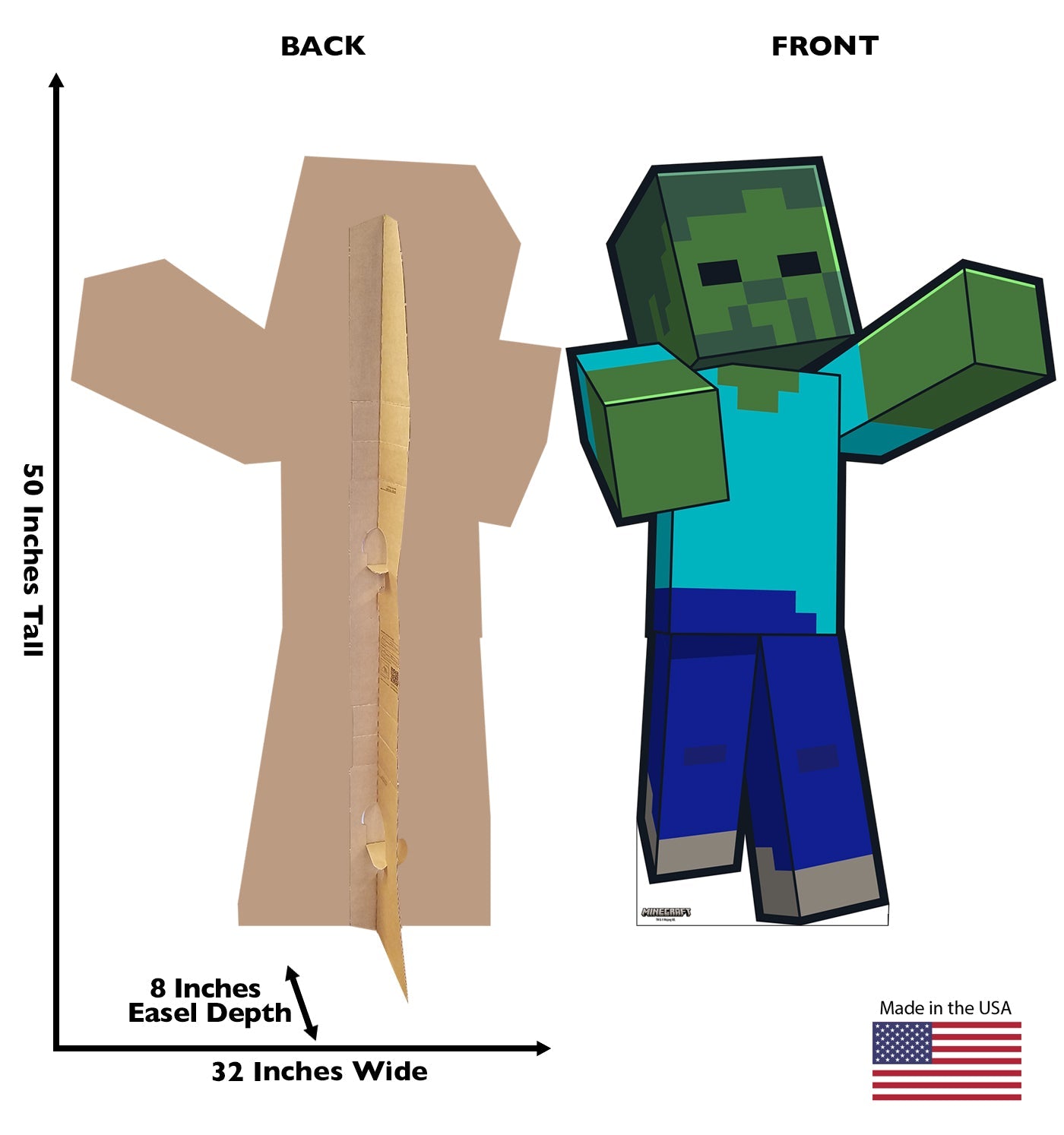Minecraft Zombie Cardboard Cutout Standee