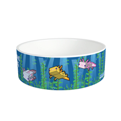 Minecraft Axolotl Feeding Time Personalized Pet Bowl
