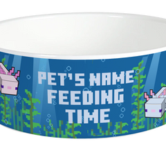 Minecraft Axolotl Feeding Time Personalized Pet Bowl