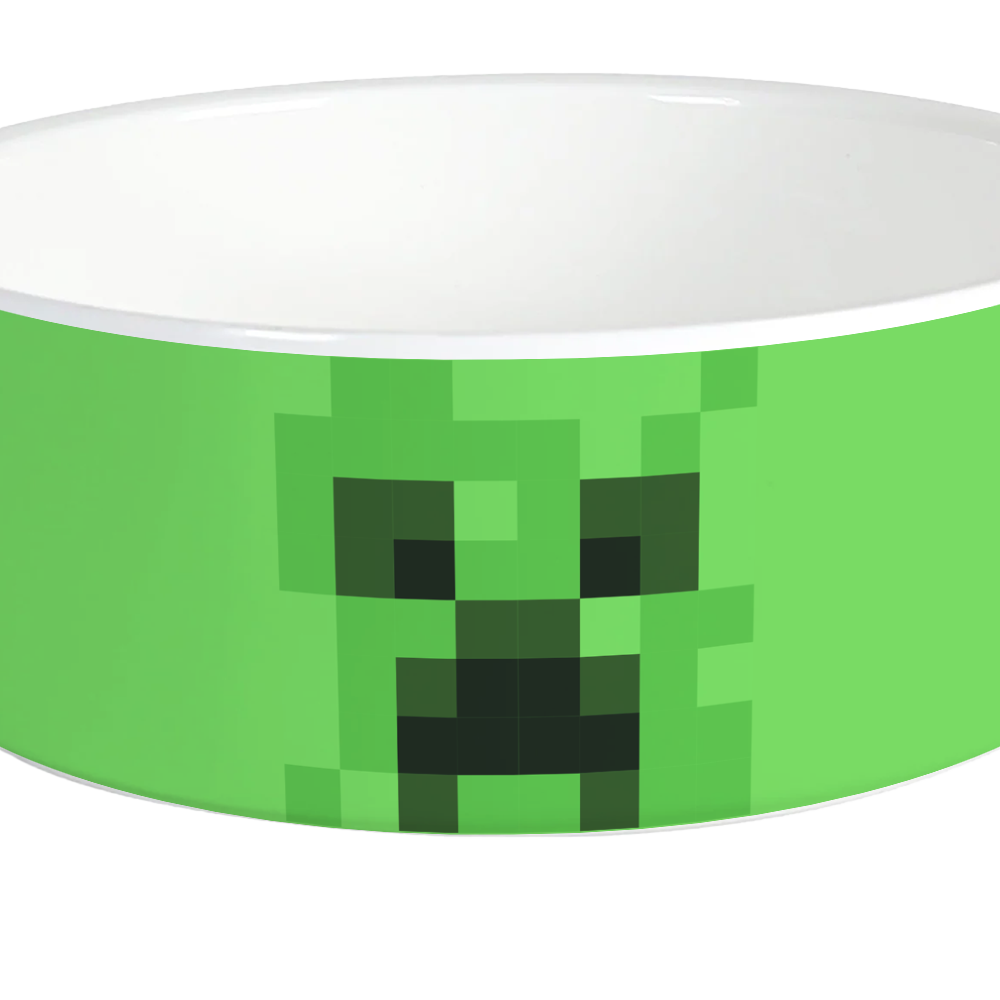 Minecraft Creeper Big Face Personalized Pet Bowl