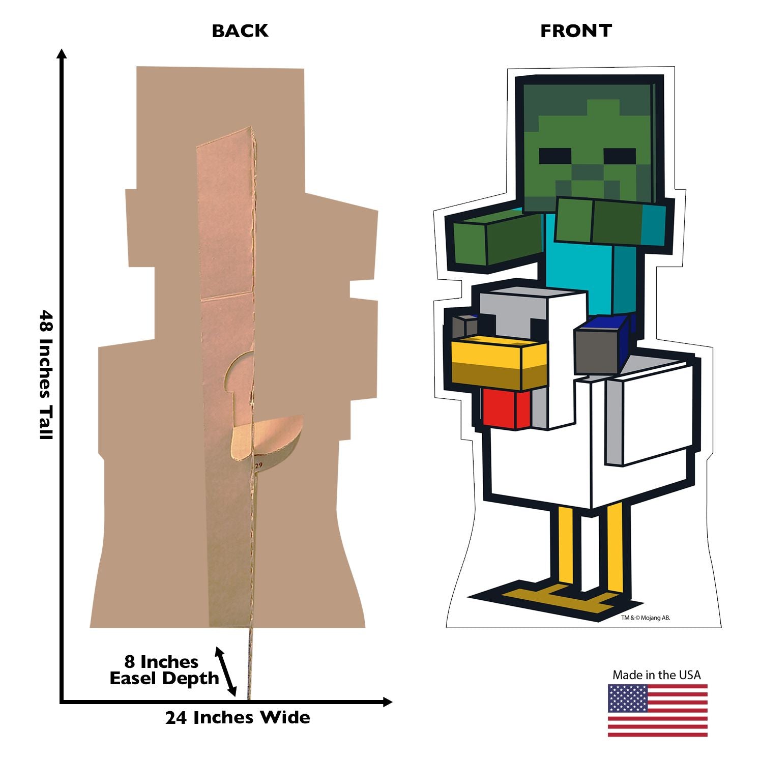 Minecraft Chicken Jockey Cardboard Cutout Standee