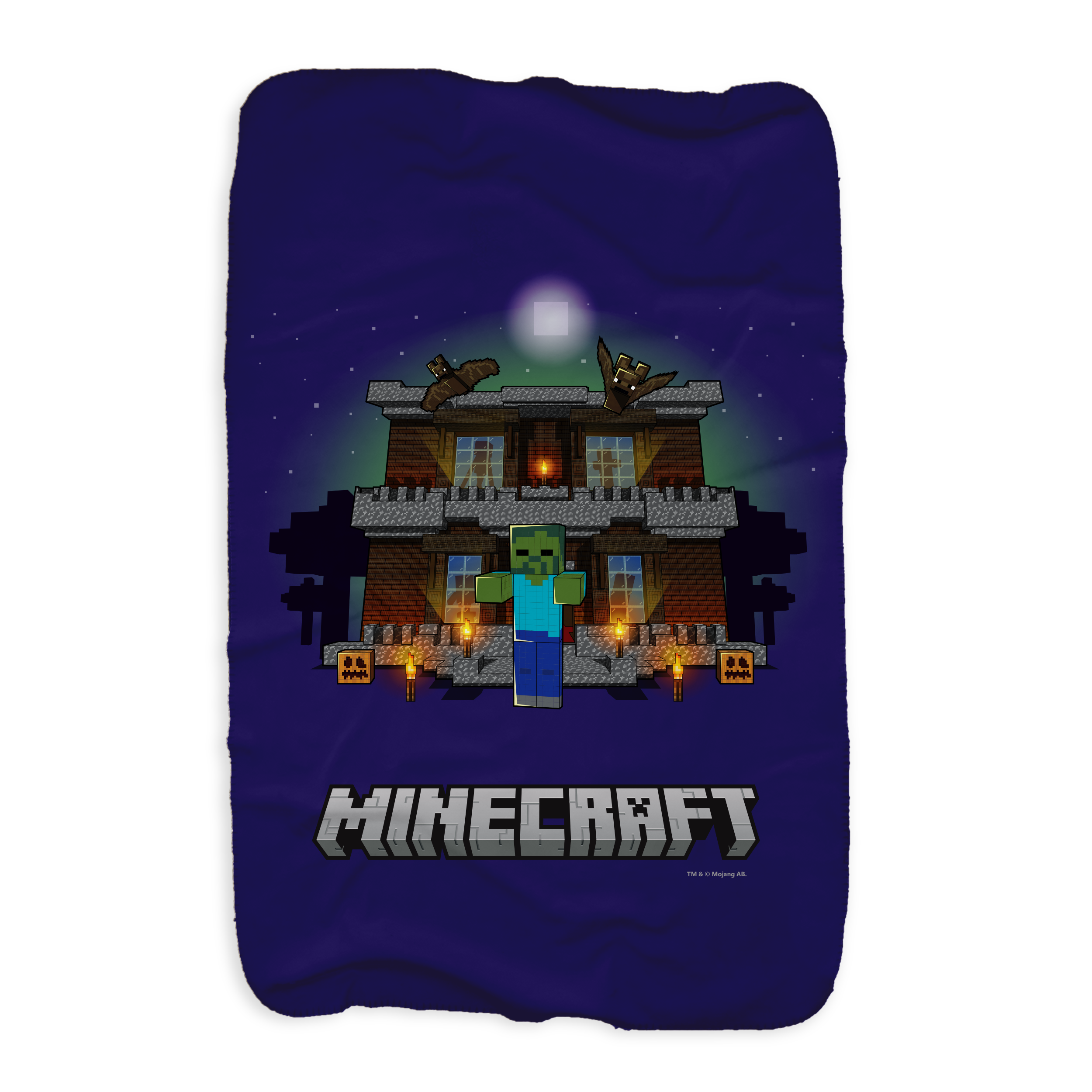 Minecraft Zombie Creepy Mansion Sherpa Blanket