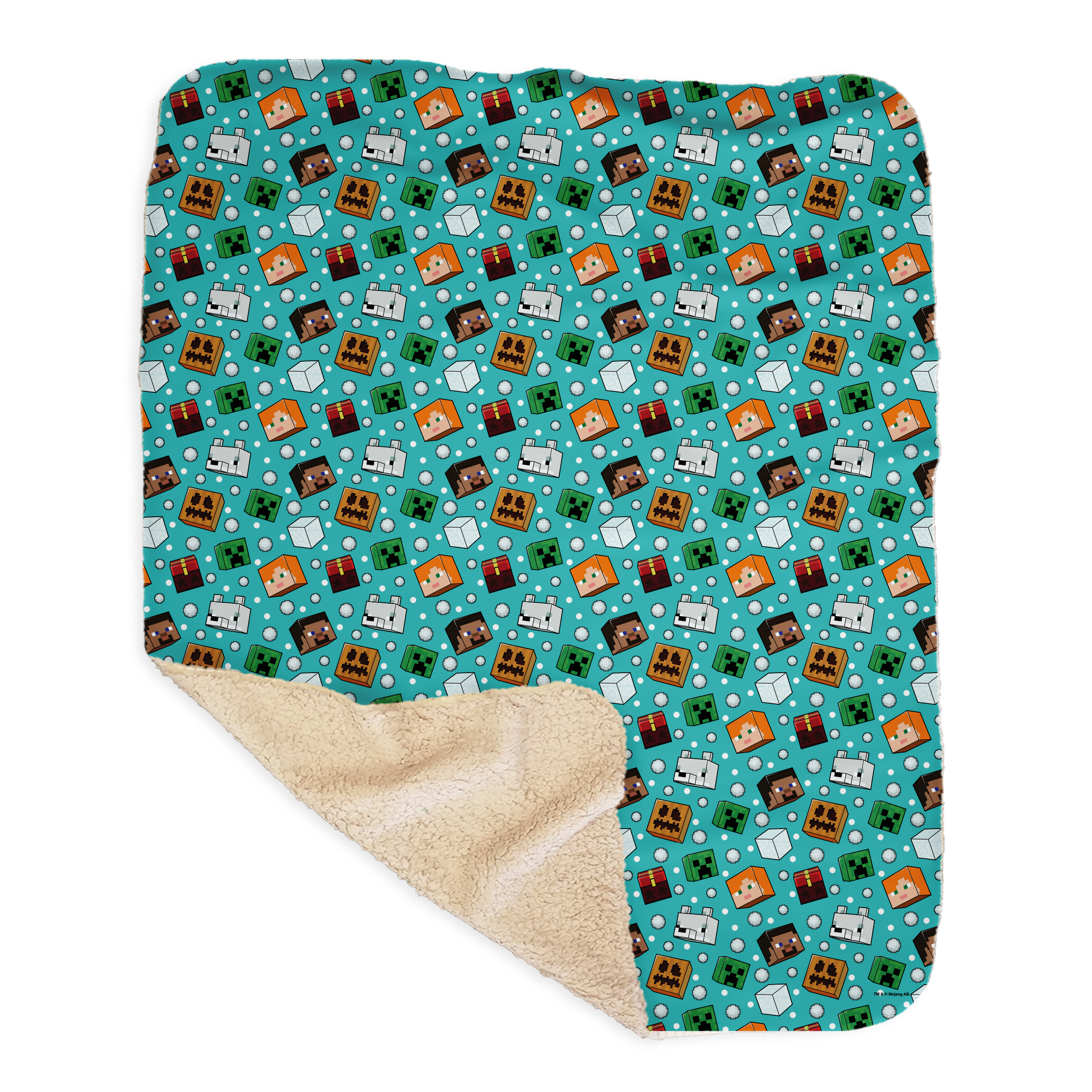 Minecraft Heads Holiday Sherpa Blanket
