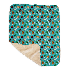 Minecraft Heads Holiday Sherpa Blanket