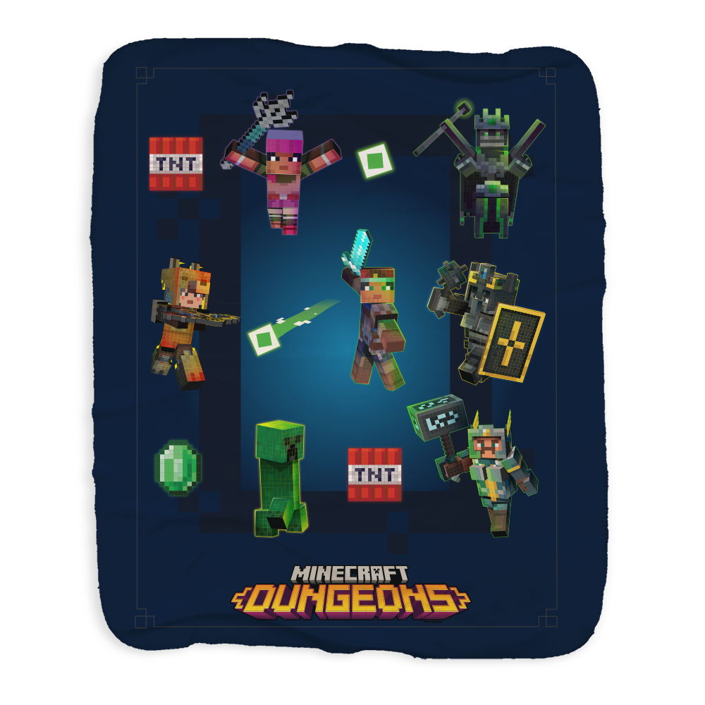 Minecraft Dungeons Heros vs. Mobs Sherpa Blanket