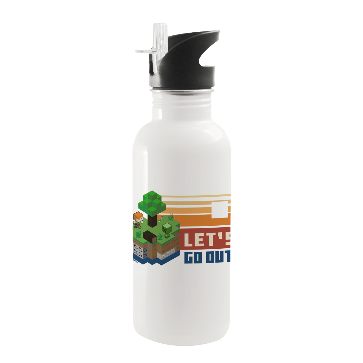 Minecraft Let's Go Out Personalized 20 oz Screw Top Water Bottle