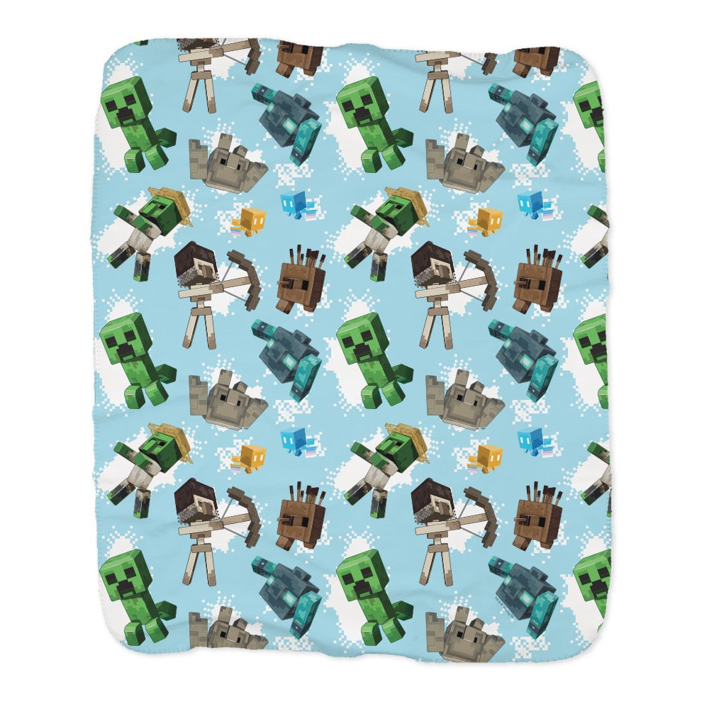 Minecraft Legends Pattern Sherpa Blanket