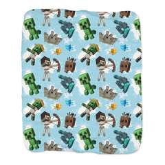Minecraft Legends Pattern Sherpa Blanket