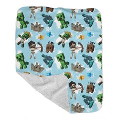 Minecraft Legends Pattern Sherpa Blanket
