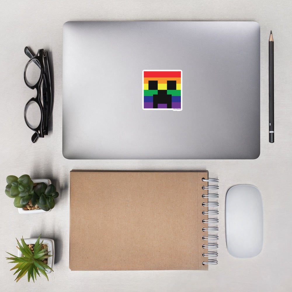 Minecraft Rainbow Creeper Die Cut Sticker