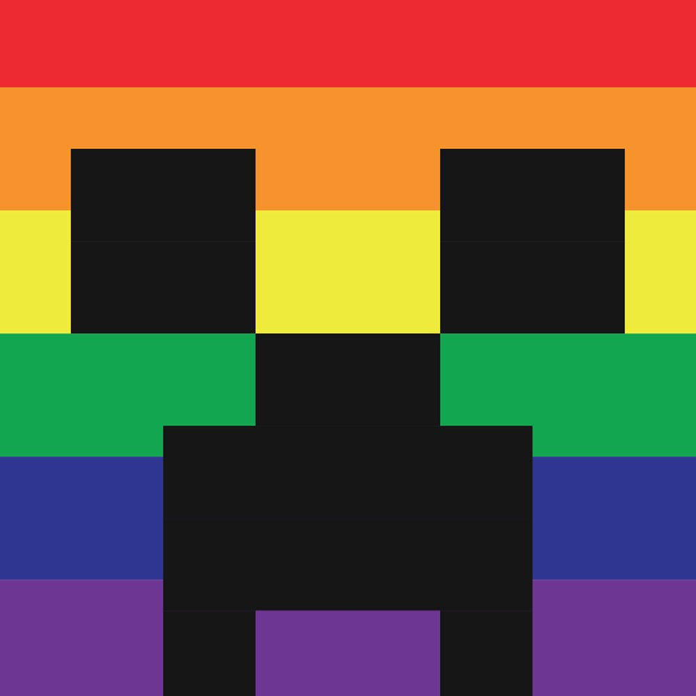 Minecraft Rainbow Creeper Die Cut Sticker