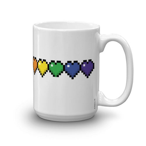 Minecraft Rainbow Life Bar White Mug