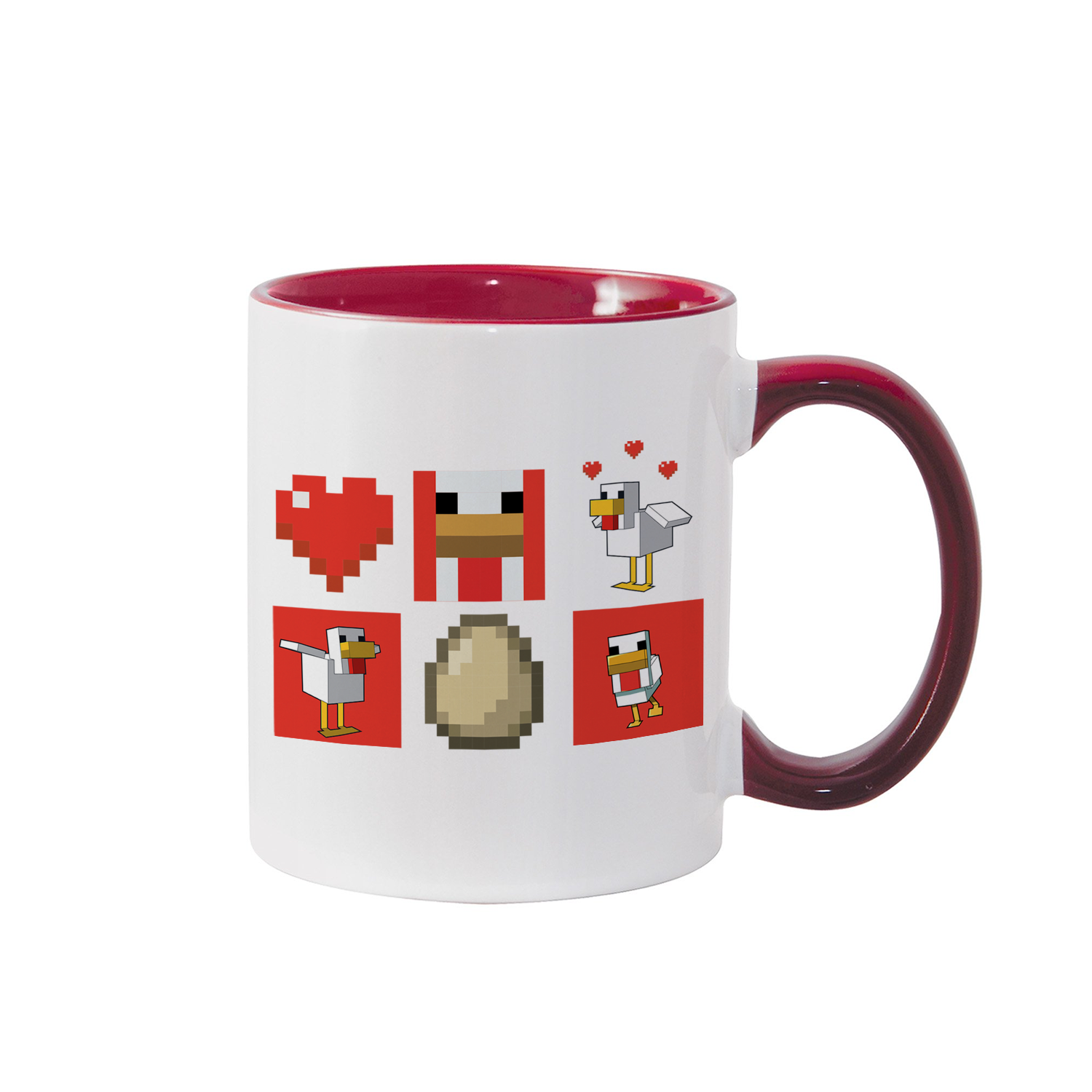 Minecraft Red Chicken Family Two-Tone Mug