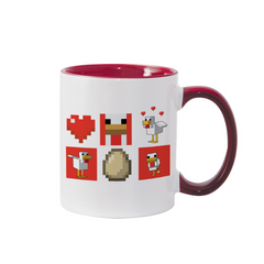 Minecraft Red Chicken Family Two-Tone Mug