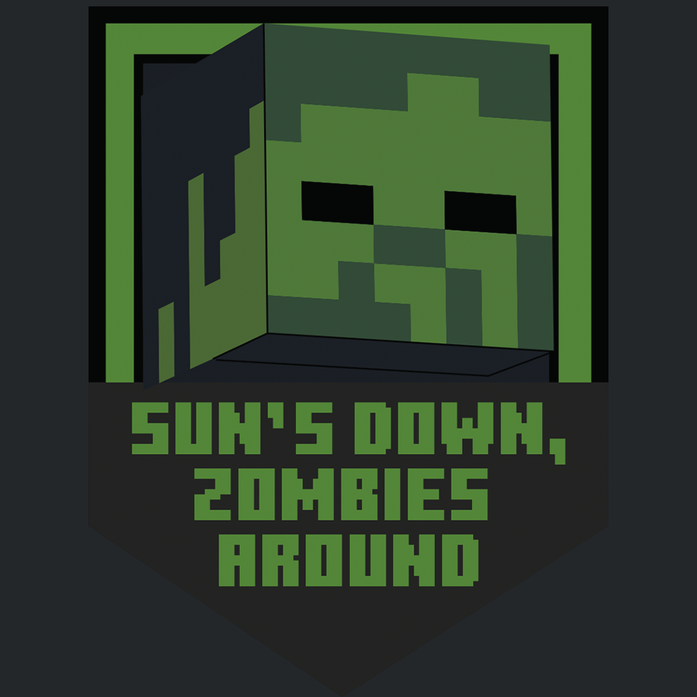 Minecraft Sun's Down, Zombies Around Kids Hoodie