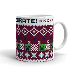 Minecraft Creeper SSSELEBRATE White Mug