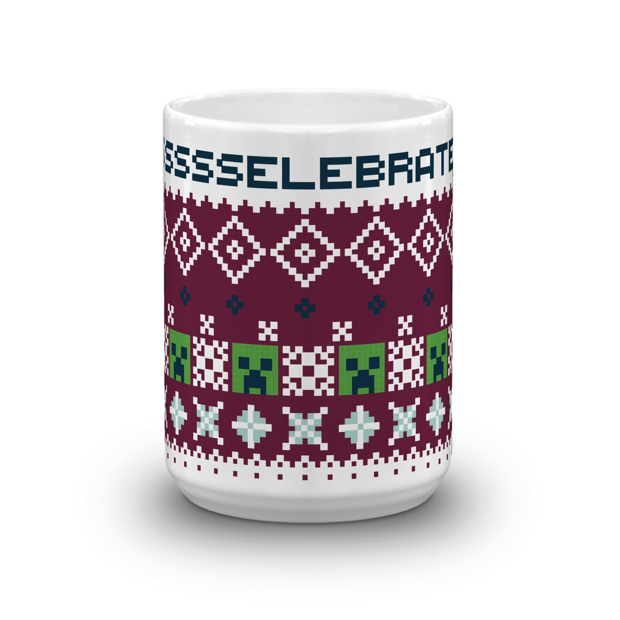 Minecraft Creeper SSSELEBRATE White Mug